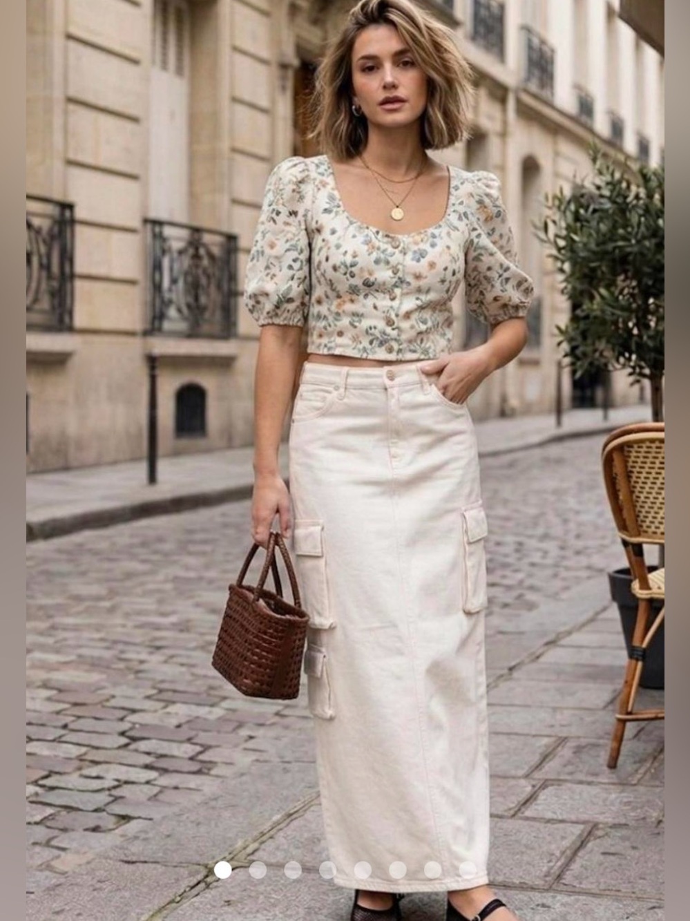 🆕MOTHER The Fun Dip Cargo Skirt in Natural NWOT
